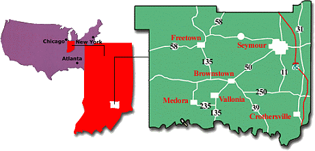 Seymour is located on I-65 providing north/south connections to Indianapolis, Louisville, and other major midwestern markets, and Seymour also is served by U.S. Highways 50 and 31.