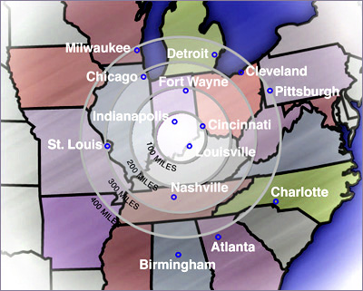 Distance to Jackson County Indiana